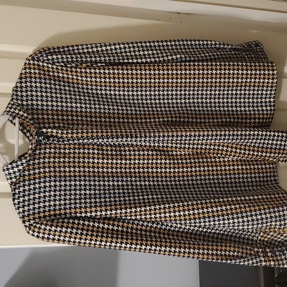Ann Taylor Mock Neck Blouse, XL, Houndstooth - Picture 5 of 10